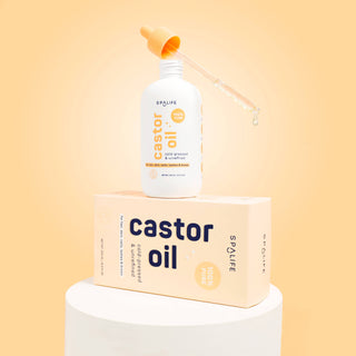 Castor Oil 100% Pure For Hair Skin Lashes - Peach Bottle