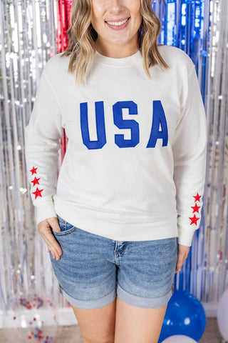 USA Pullover - White