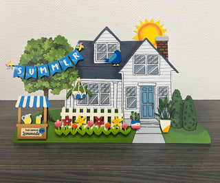 Summer Banner w/ Pinwheels Magnet  (6.5"w)