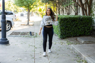 The Billie- Blue Panel Full Length Leggings