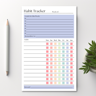 Weekly Habit Tracker: 50 Page Tear-Off Notepad