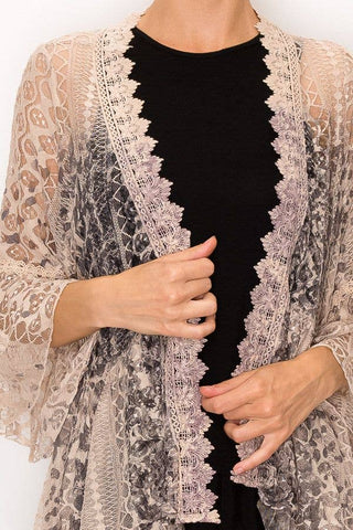 Ethereal Lace Tiered High-Low Kimono Cardigan