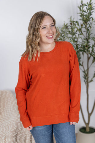 Corrine Ribbed Pullover - Pumpkin