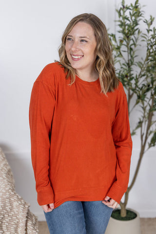 Corrine Ribbed Pullover - Pumpkin