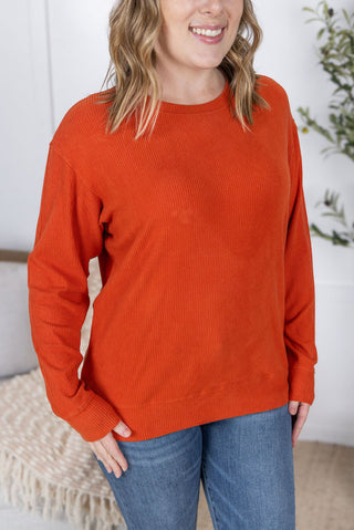 Corrine Ribbed Pullover - Pumpkin