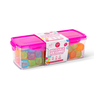 60pc Resuable Ice Cubes/Holder - Pink