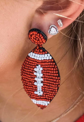 Football Beaded Earrings