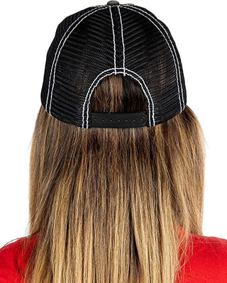 Patch Mesh Baseball Hat (American Flag - Black)