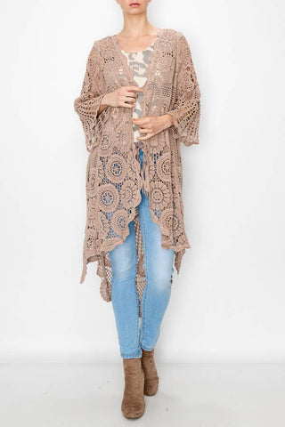 HIGH LOW CROCHET CARDIGAN