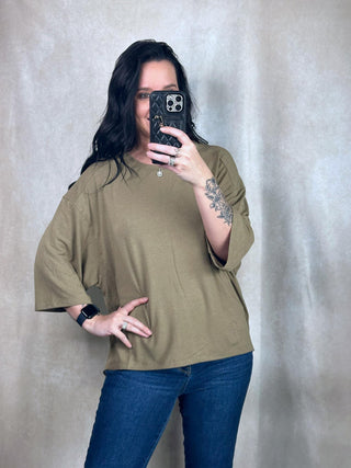 Boxy Drop Shoulder Hi Low Tunic