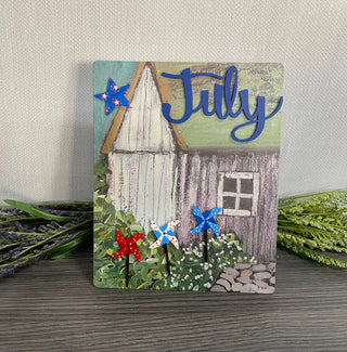 Patriotic Pinwheel Magnets S/3, Summer Decor