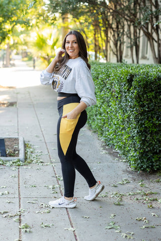 The Yasmine - Yellow Panel Full Length Leggings