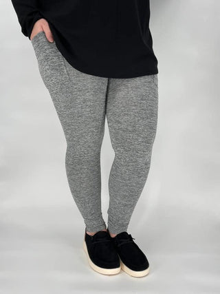 Fleece Lined Heathered Leggings with Pockets