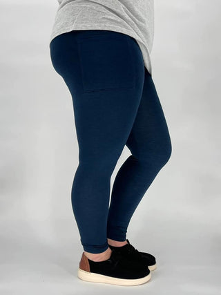 Fleece Lined Heathered Leggings with Pockets