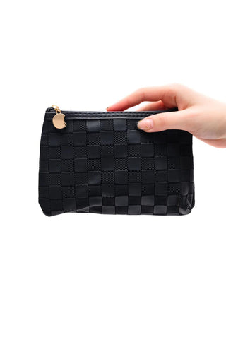 Perfect Black Checkered Pouch Bag Set