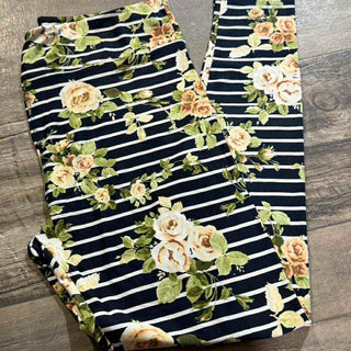 Floral Stripe Leggings