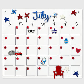 Patriotic Pinwheel Magnets S/3, Summer Decor