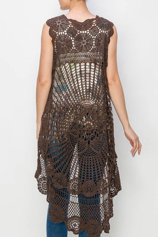 All Crochet High-Low Vest