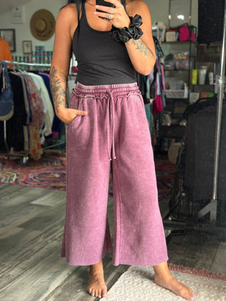 Acid Wash Palazzo Pants