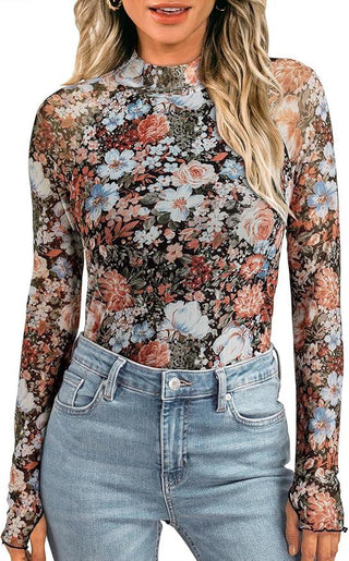 Floral Mesh Top
