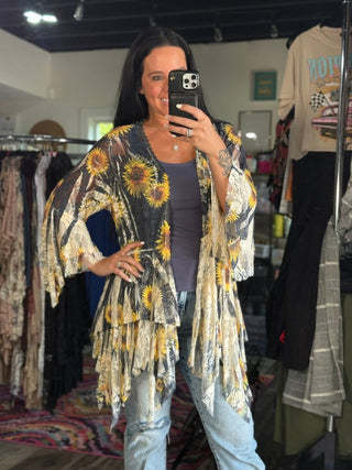 Classic All Lace Cardigan with Tiered Layers