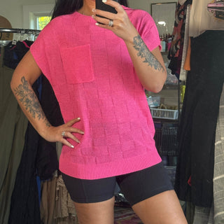 Muted Checkered Pink Top