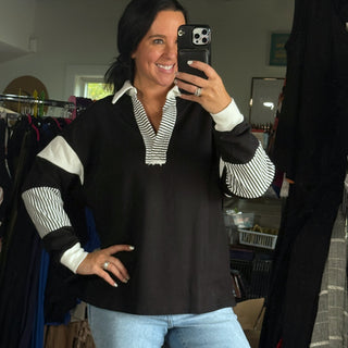 Multi Media Black & White Top