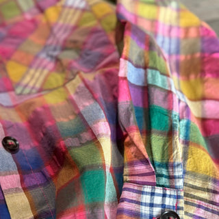 Colored Plaid Button Up