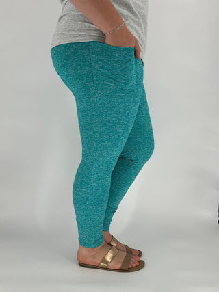 Teal Fleece Lined Leggings