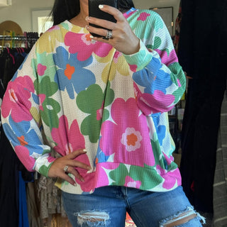 Floral Waffle Top