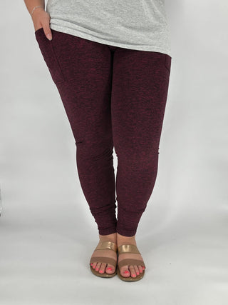 Maroon Fleece Lined Leggings