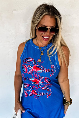 Blue Lobster Terry Dress