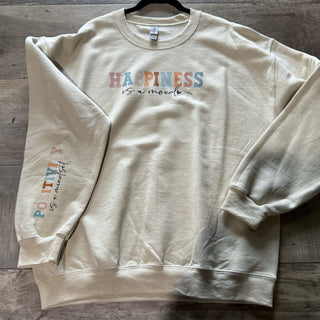 Happiness Is A Mood Positivity Is A Mindset Crewneck