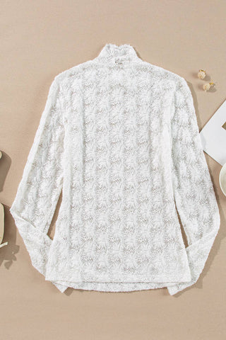 Floral Lace High Neck Long Sleeve Top
