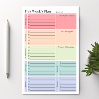 This Week's Plan To-Do List: 50-Page Tear-Off Notepad
