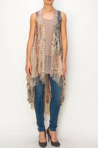 BOHEMIAN ALL LACE HI LOW VEST