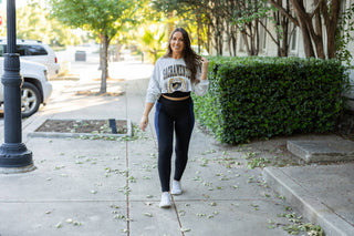 The Billie- Blue Panel Full Length Leggings