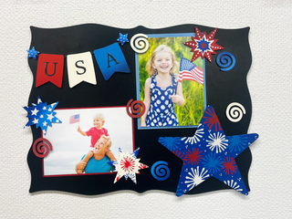 Patriotic "USA" Banner Mini Art Pop Magnet (8"w)
