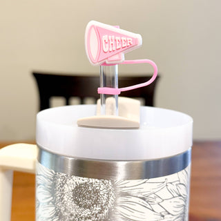Straw Topper 3 pack - Pink Cheer, Pom Pom, Cheerleader Jump