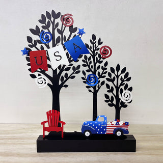 Patriotic "USA" Banner Mini Art Pop Magnet (8"w)