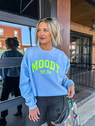 Moody Est 7am Puff Cropped Graphic Crewneck
