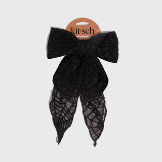 Oversized Bow Hair Clip - Spiderweb