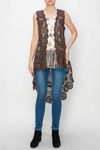 All Crochet High-Low Vest