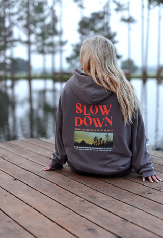 Slow Down - (Charcoal) Oversized Hoodie