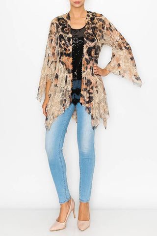 Classic All Lace Cardigan with Tiered Layers
