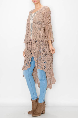 HIGH LOW CROCHET CARDIGAN