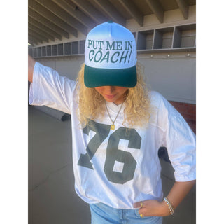 Put me in Coach C.C Embroidered Trucker Hat