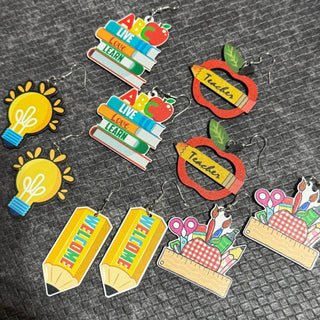 Wood Teacher Earring Dangles