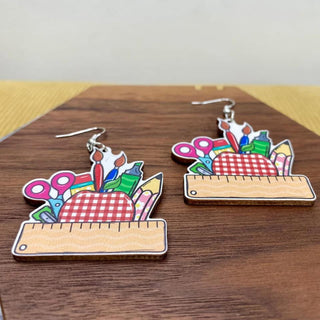 Wood Teacher Earring Dangles