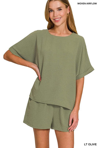 Airflow Tee / Short Set - Olive